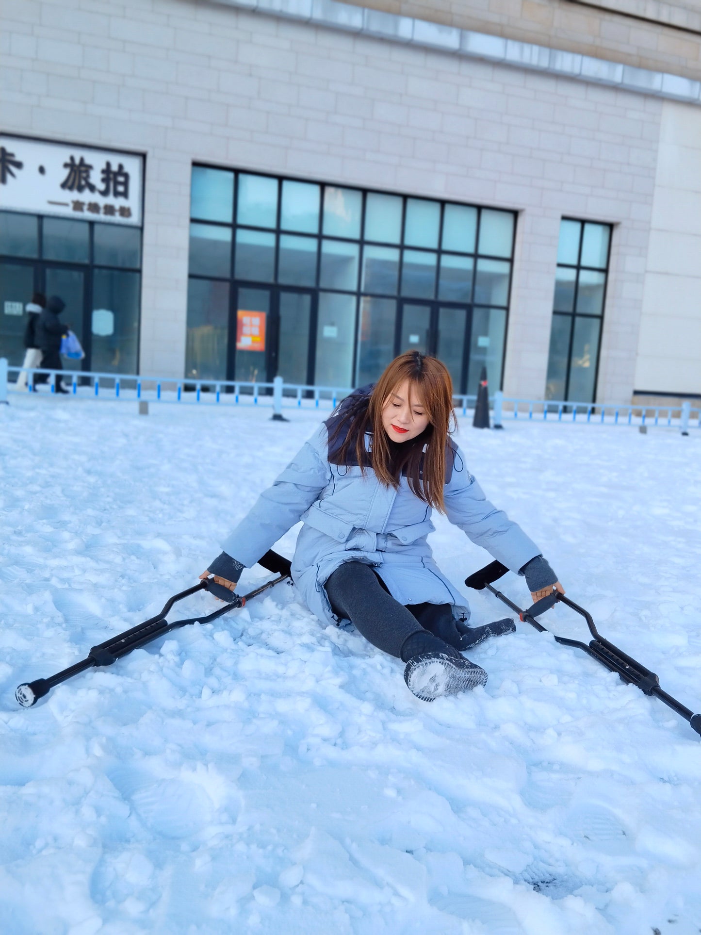 Grace, a Sak girl, went out to play in the snow.
