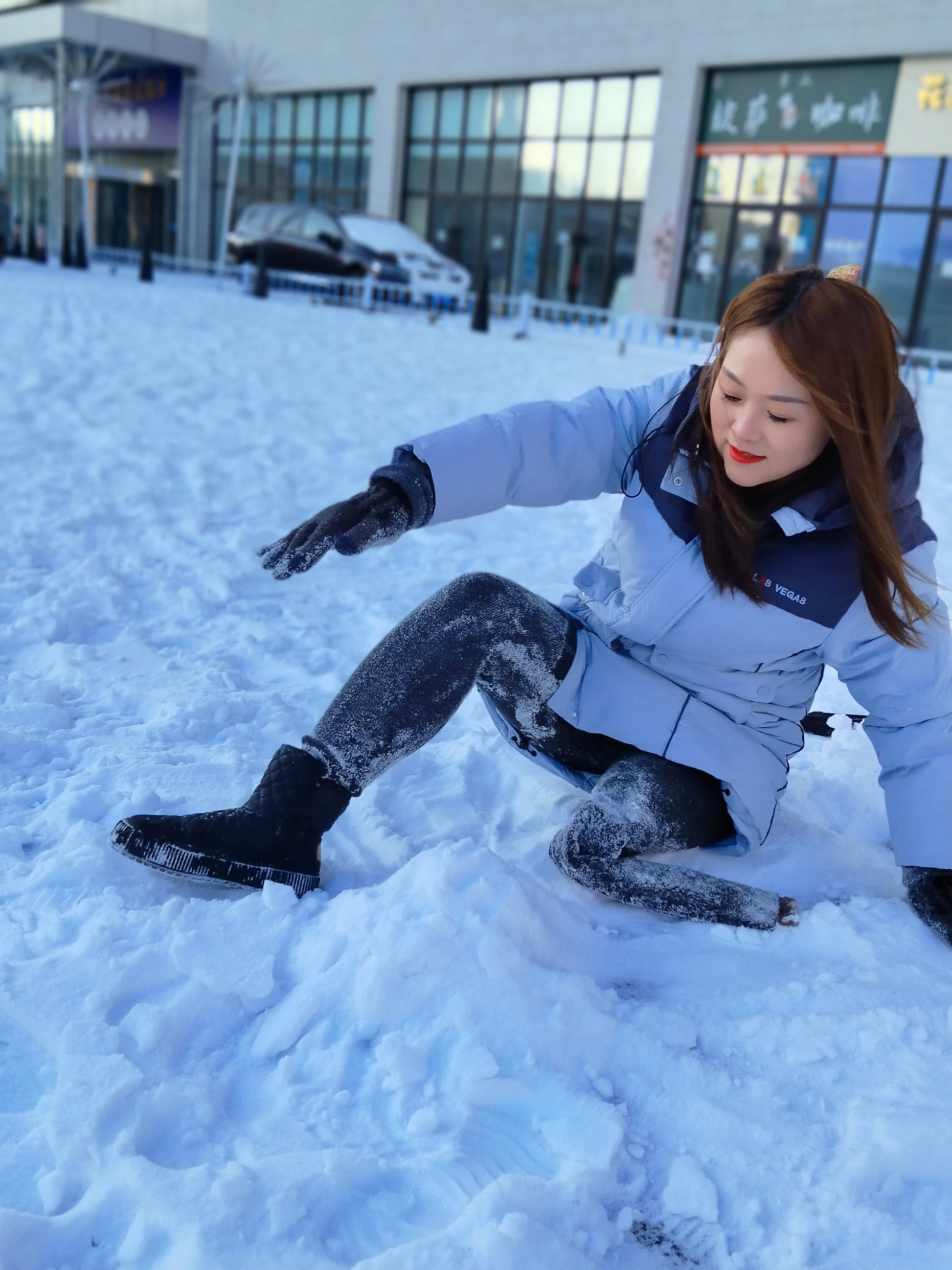 Grace, a Sak girl, went out to play in the snow.