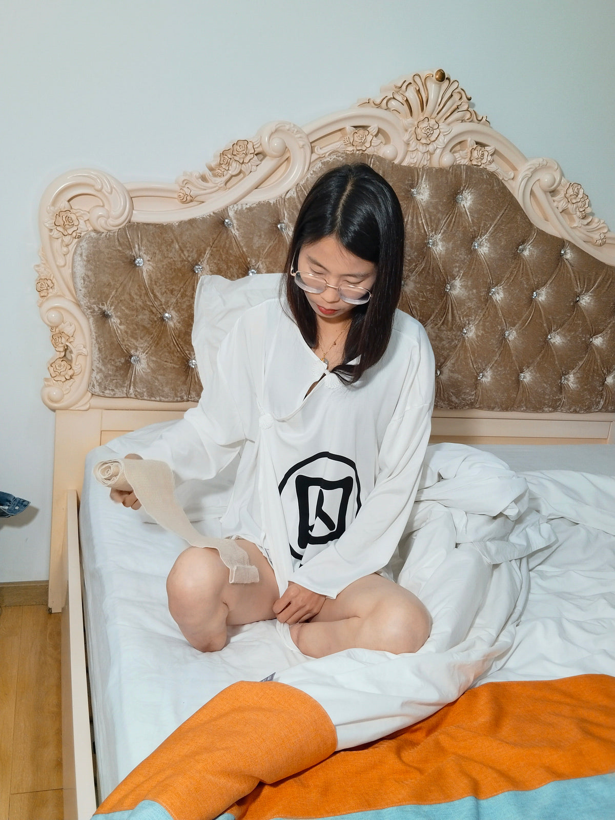 Hazel the DBK Girl - Getting Dressed and Relaxing in White Loungewear