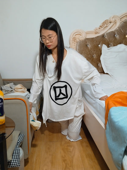 Hazel the DBK Girl - Getting Dressed and Relaxing in White Loungewear