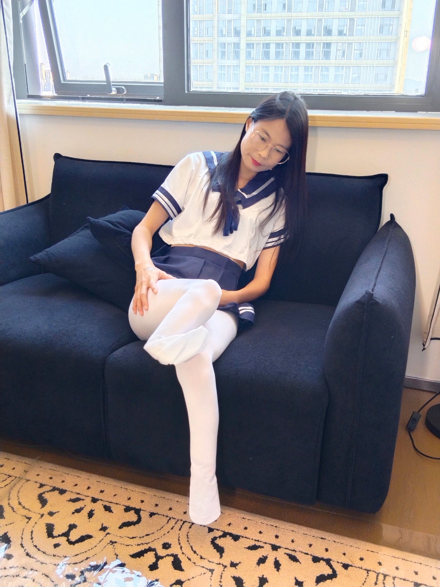 Hazel the DBK Girl — White Stockings on Short Limbs