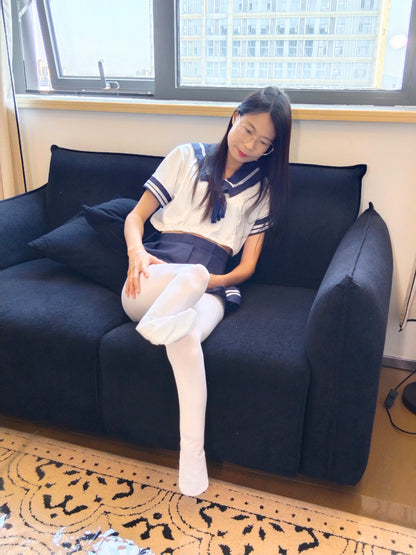 Hazel the DBK Girl — White Stockings on Short Limbs