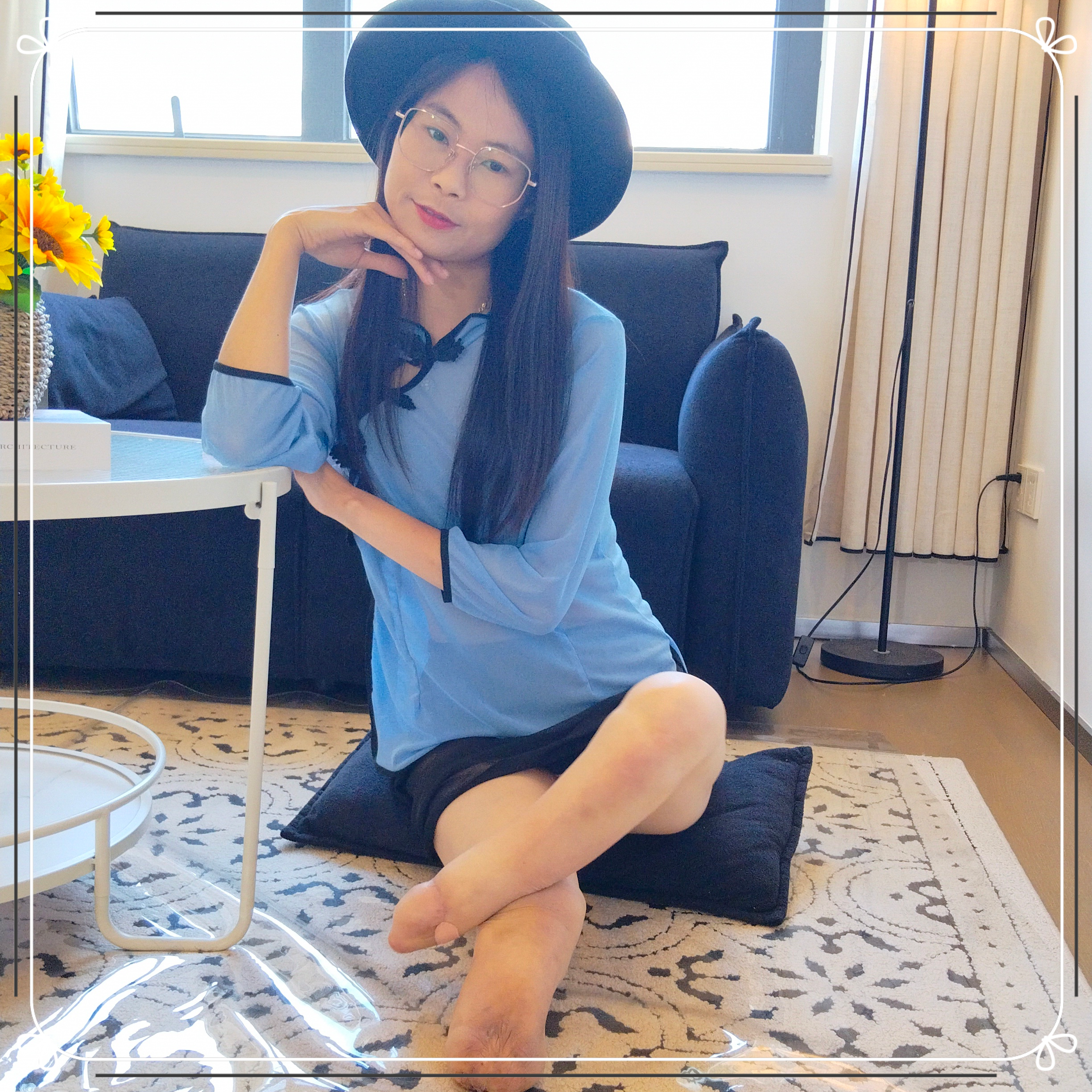 Hazel the DBK Girl – Stocking-clad legs without feet walking up the stairs