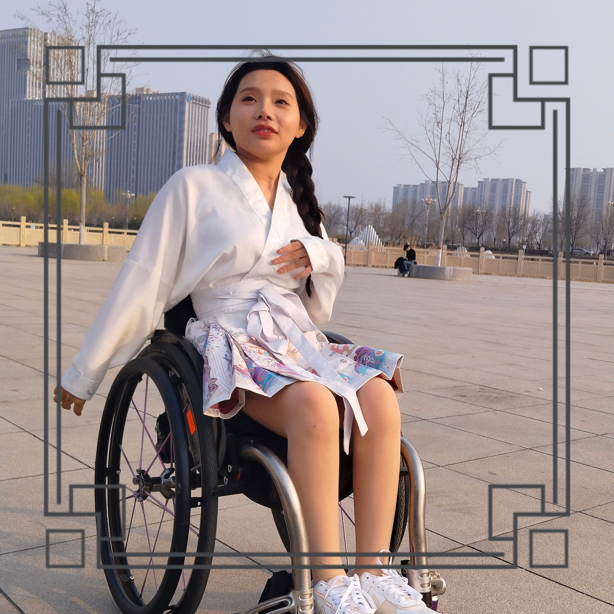 Kitty the Para-Girl — Watching the Sunset from a Wheelchair