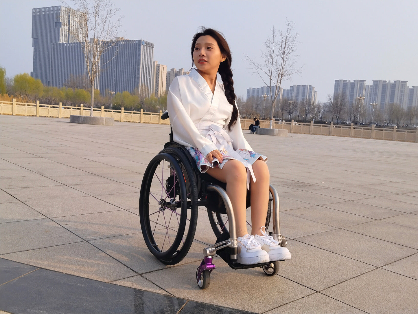 Kitty the Para-Girl — Watching the Sunset from a Wheelchair