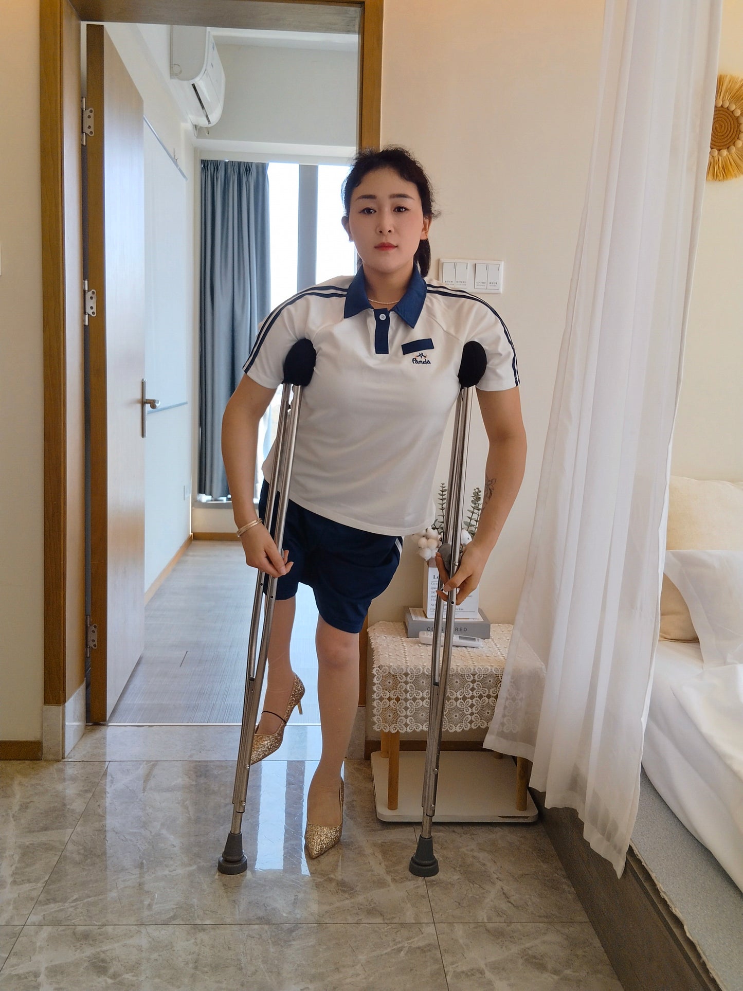 Rose the Polio Girl - Tidying Up the House with Cane