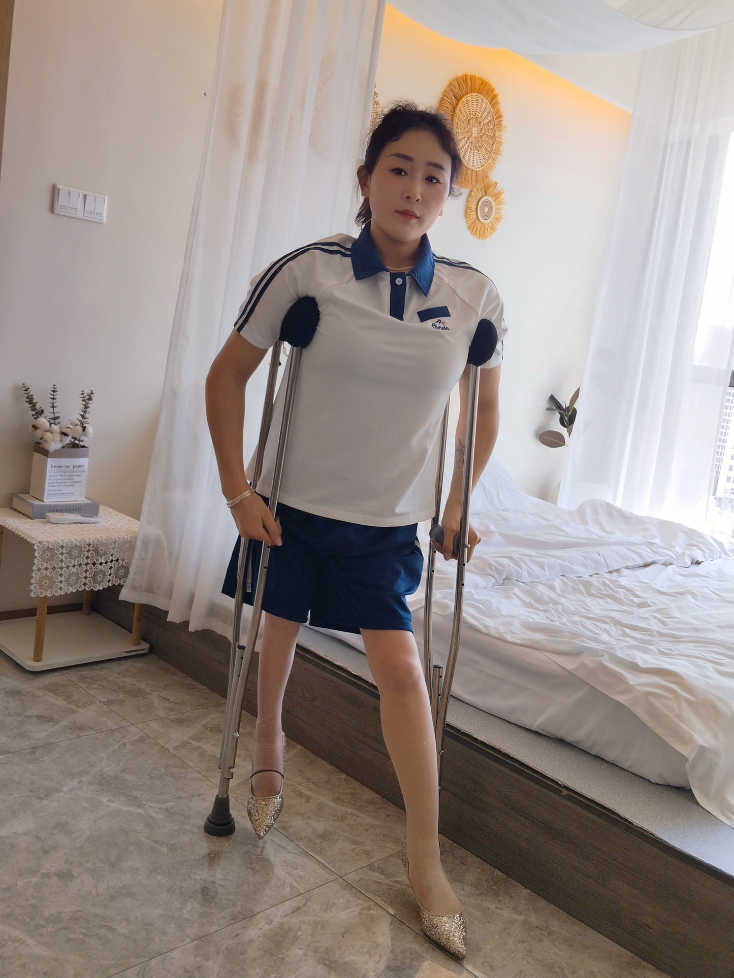 Rose the Polio Girl - Tidying Up the House with Cane