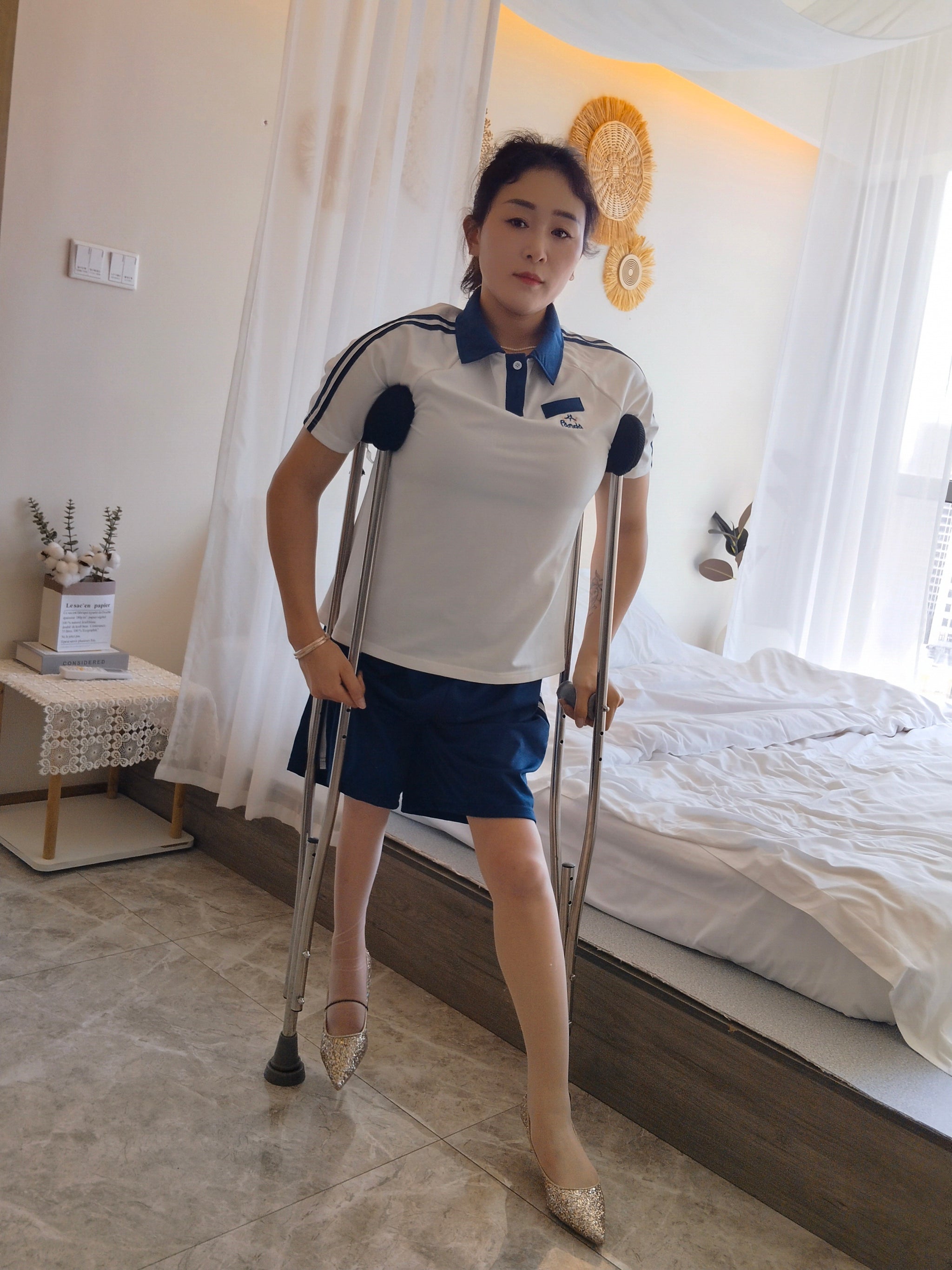Rose the Polio Girl - Tidying Up the House with Cane