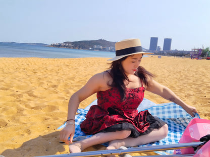 Rose the Polio Girl — Walking on the Beach with Crutches