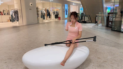 Abby Ooe, the Amputee Girl — Practicing Walking on Crutches to Go Shopping for High Heels
