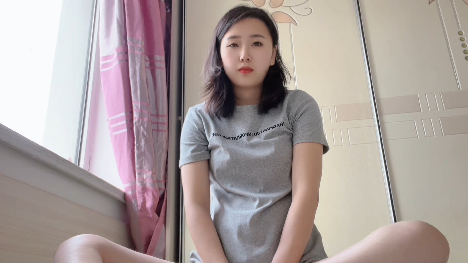 Zoe: The Paraplegic Girl - Trying to kneel and play with her toes