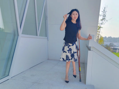 Milana the Polio Girl – Wearing High Heels on the Grass