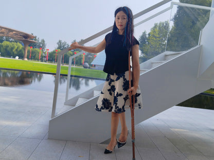 Milana the Polio Girl – Wearing High Heels on the Grass