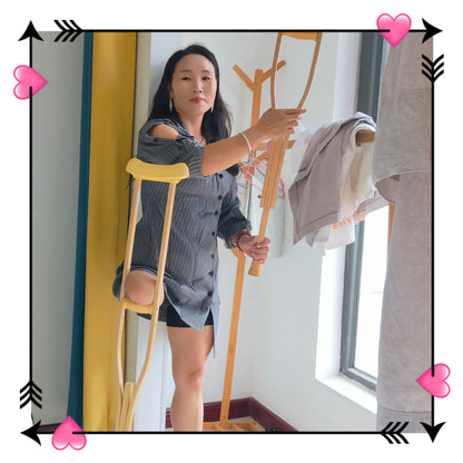 Gigi: Sak Amputee Girl - Using crutches to climb stairs home and massage her residual limbs