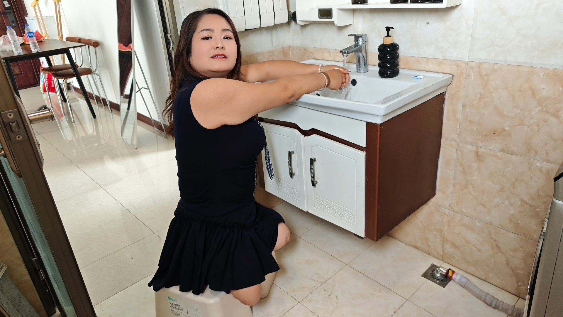 Tina, an Amputee Girl - Limb Cleaning and Care