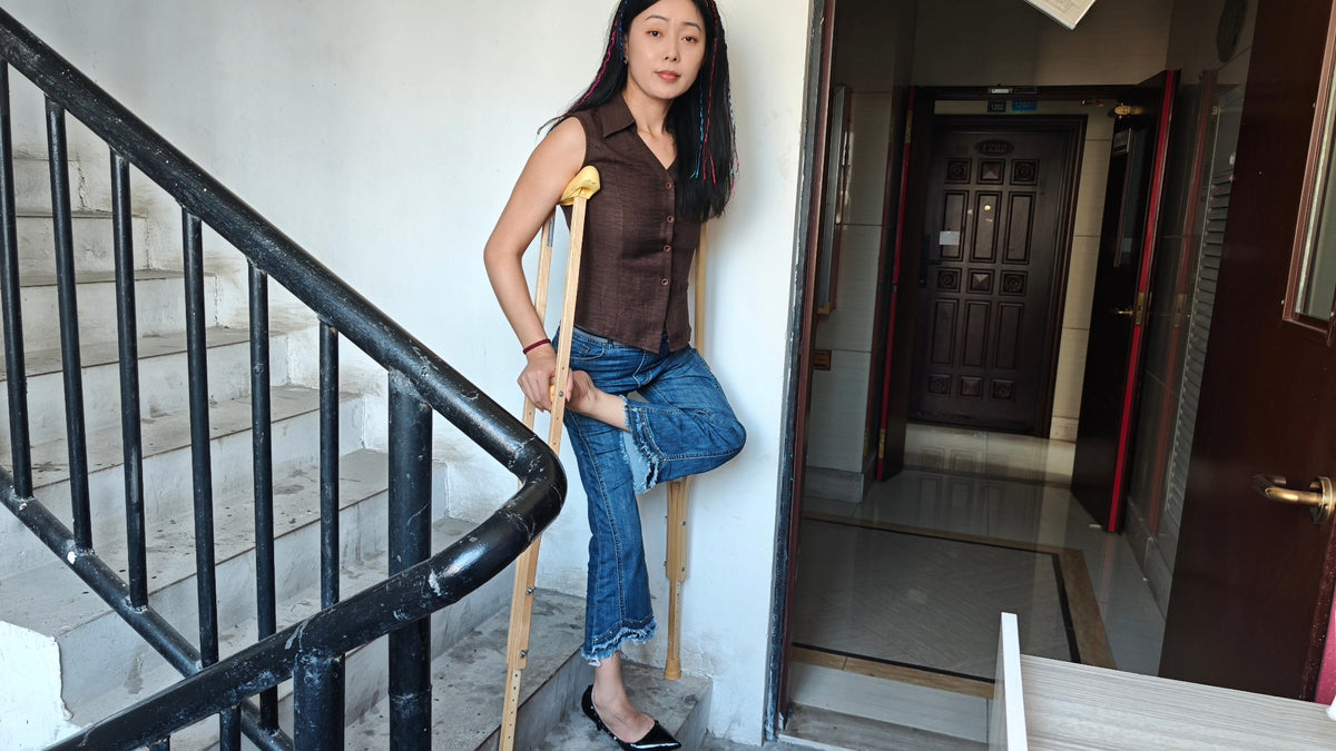 Milana the Polio Girl - Cleaning Home Hygiene with Cane
