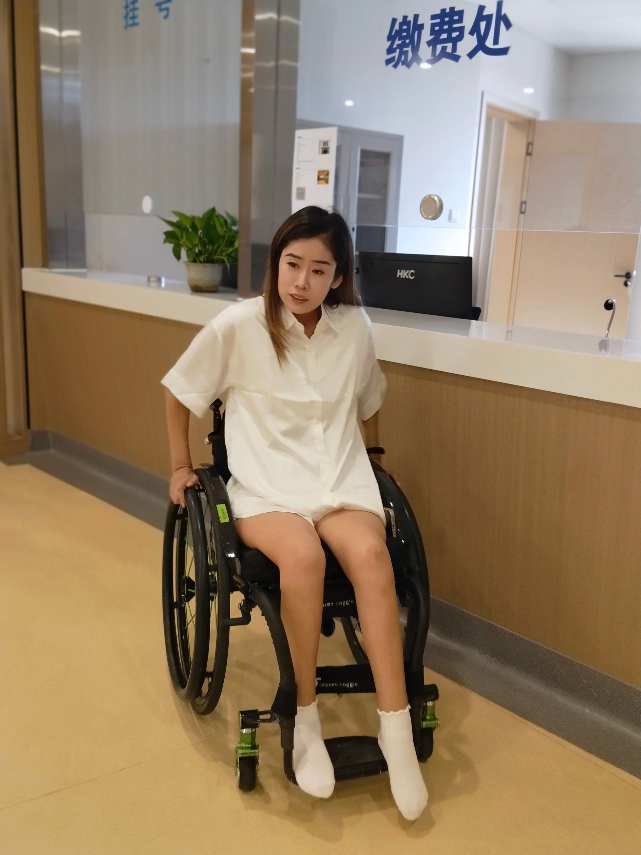 The Para Girl Cherry Going to the Hospital in a Wheelchair