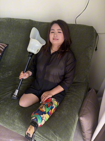 Tina, an Amputee Girl – Trying Out a Peg Leg and a Prosthetic Leg