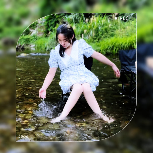 Miki:Polio girl playing by the stream