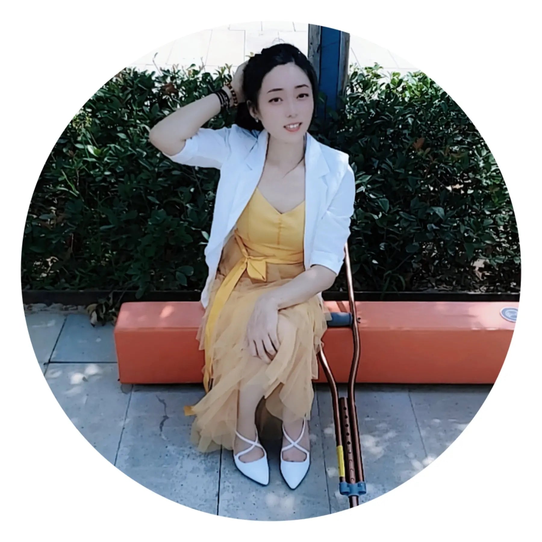 Anmi: Polio Girl strolls through the forest park AmputeeClub