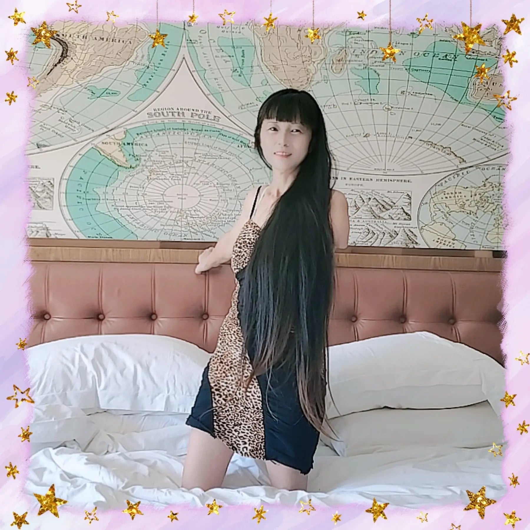 Juli: Triple Amputee Lady's stockings and long hair AmputeeClub