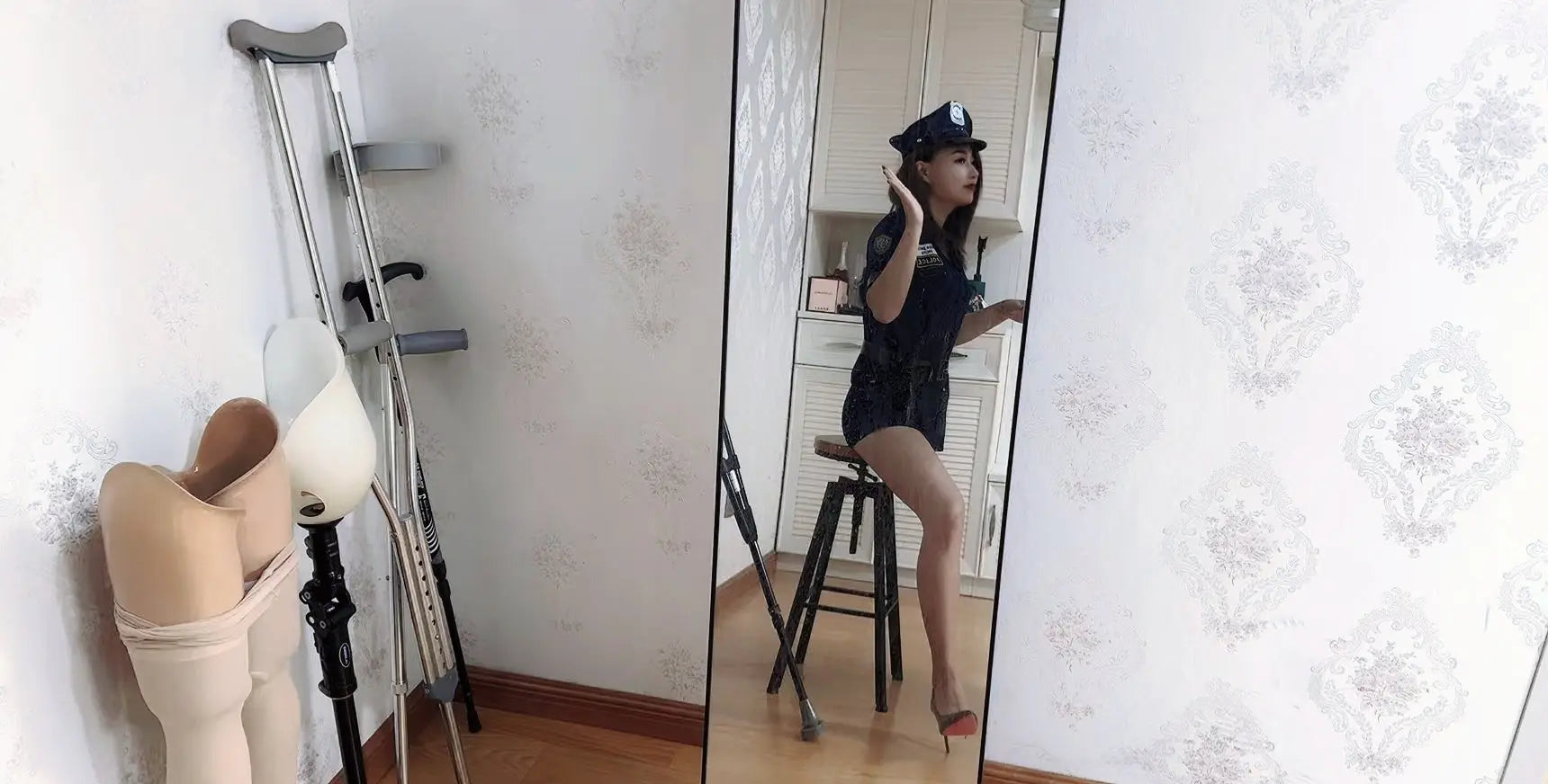 EmmaRhd Amputee girl dressing uniform AmputeeClub