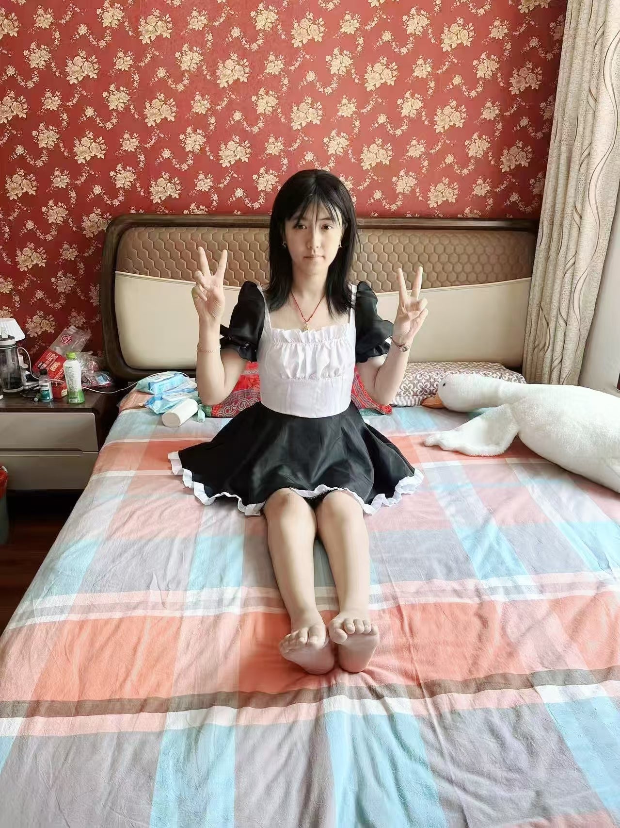 Mia: Paraplegic Girl - Putting stockings and high heels on unconscious legs