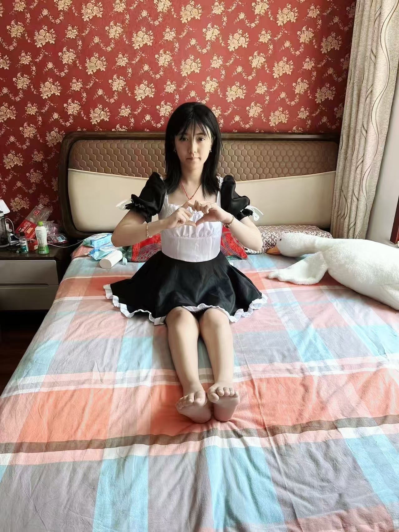 Mia: Paraplegic Girl - Putting stockings and high heels on unconscious legs